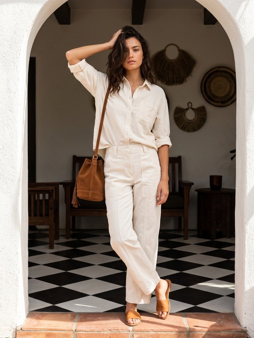 Aritzia Sunday Best White Organic Cotton Cargo Pants | Size 2 |High Rise Utility